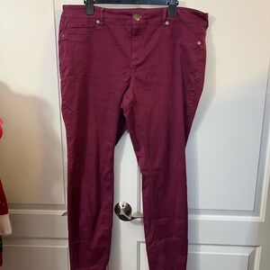 Maurices Women's Burgundy Straight leg Jeans. 18R
